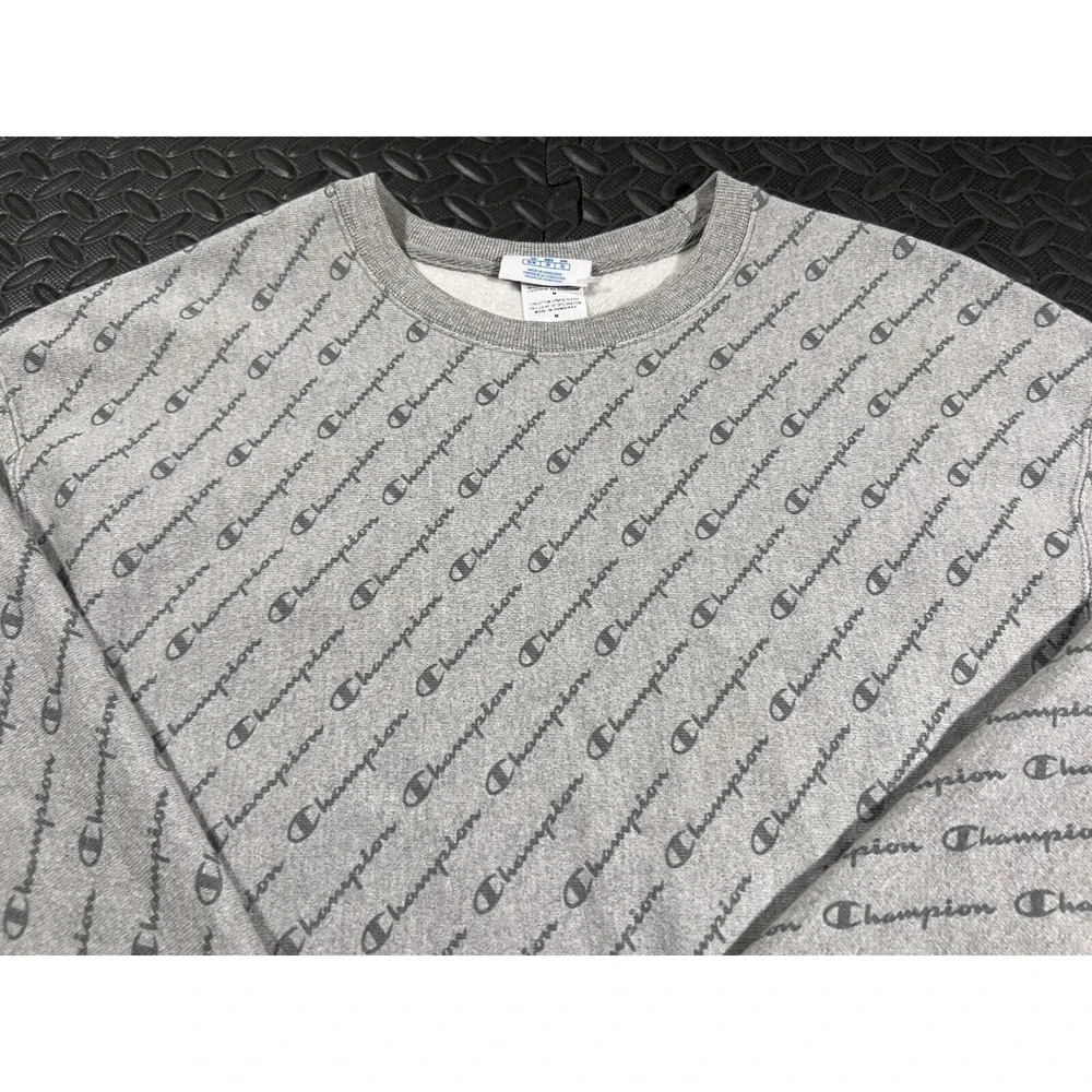 Champion Sweater Adult Medium Gray Reverse Weave Crewneck Sweatshirt Men's